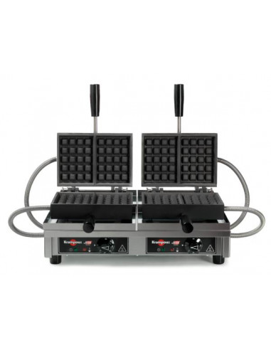 Gofrera doble para gofre Lieja 4x5. Apertura 180º WECAFB