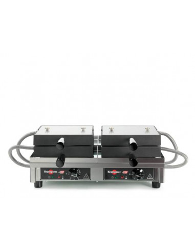 Gofrera doble para gofre Bruselas Redondo. Apertura 180º A/A  WECACB