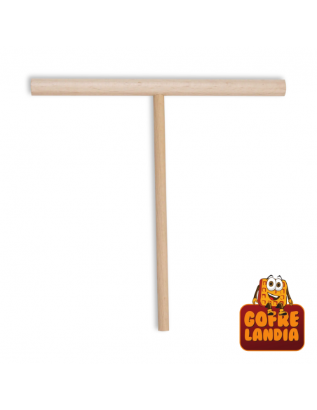 Rastrillo redondo de madera de haya (18 cm) para crepes finos y redondos