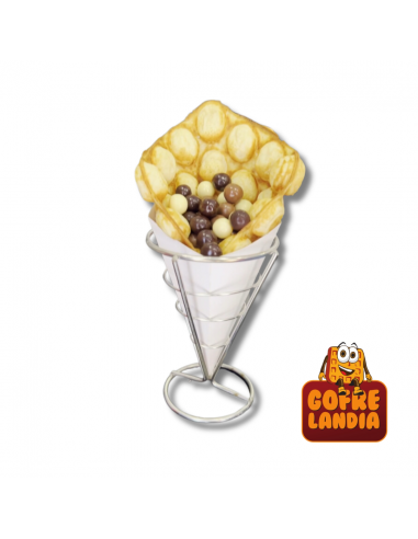 Soporte Bubble Waffle: presentación única para waffles con burbujas y toppings