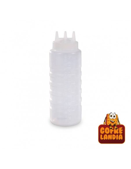 Botella con 3 aperturas para salsas y chocolates 1L Botella con 3 aperturas para salsas y chocolates 1L