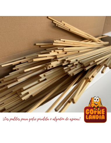 Paquete de 300 palitos cuadrados para Gofre Piruleta o Algodón de Azúcar
