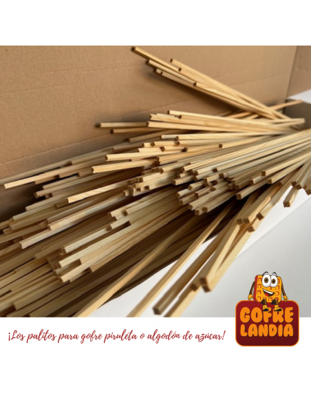 Paquete de 300 palitos cuadrados para Gofre Piruleta o Algodón de Azúcar