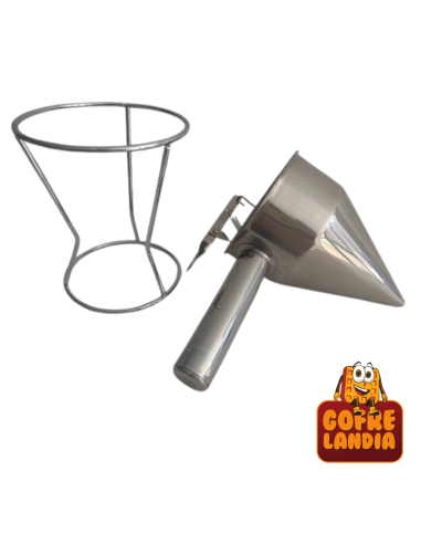 Dispensador manual para distribuir masa líquida en gofrera