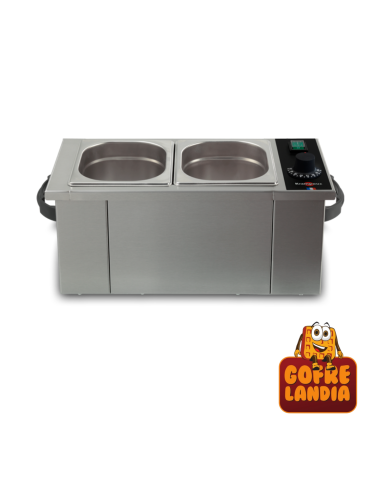 Baño maría eléctrico para 2 cubetas gastronorm 1/6 ó 1 cubeta gastronorm 1/3