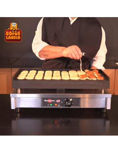Aparato para poffertjes Krampouz: cocina 50 minipancakes, compacto y fácil.