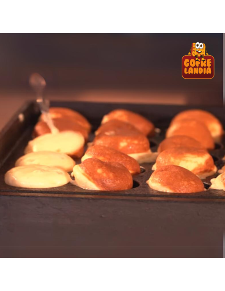 Aparato para poffertjes Krampouz: cocina 50 minipancakes, compacto y fácil.