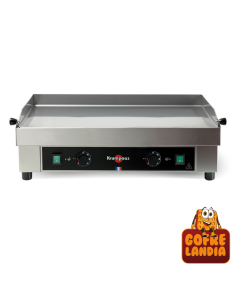 Plancha eléctrica GECII2 de acero inoxidable, 3600 W, dos zonas de cocción.