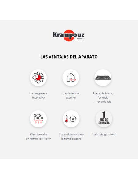 Crepera eléctrica profesional gama Confort Krampouz. Versión trifásica: uso intensivo, calentamiento homogéneo