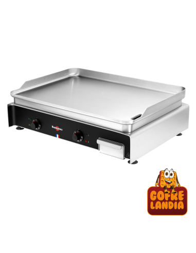 NUEVA Plancha eléctrica profesional , gama Confort de acero inoxidable, 5400 W, dos zonas de cocción.