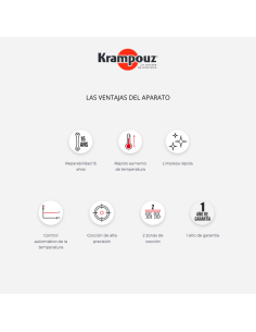 Plancha de gas Krampouz, 4500 W, acero inoxidable, control termostático. 2
