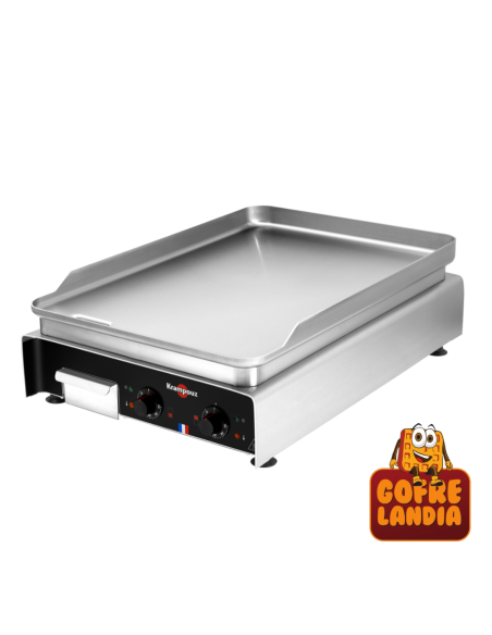 NUEVA Plancha eléctrica profesional , gama Confort de acero inoxidable, trifásica 16A - 5400 W, dos zonas de cocción.