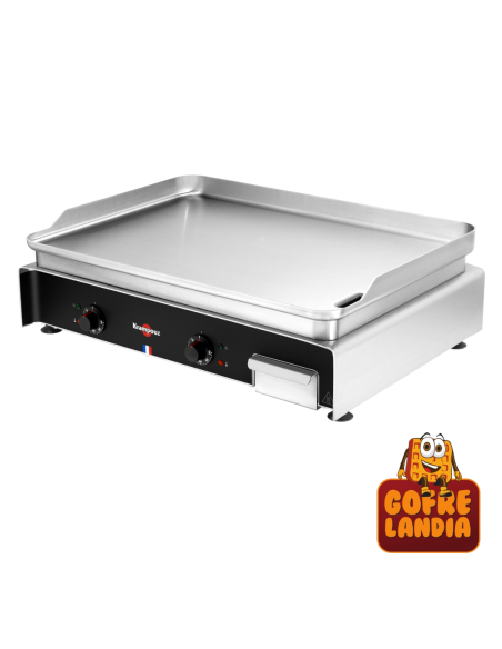 NUEVA Plancha eléctrica profesional , gama Confort de acero inoxidable, trifásica 16A - 5400 W, dos zonas de cocción.