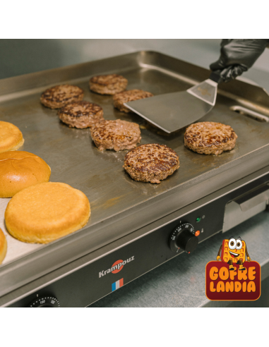 NUEVA Plancha eléctrica profesional , gama Confort de acero inoxidable, trifásica 16A - 5400 W, dos zonas de cocción.