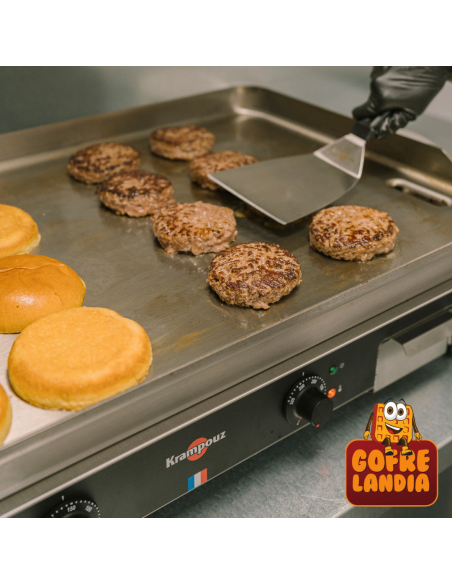 NUEVA Plancha eléctrica profesional , gama Confort de acero inoxidable, trifásica 16A - 5400 W, dos zonas de cocción.