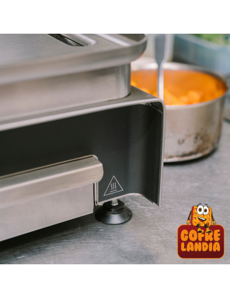 NUEVA Plancha eléctrica profesional , gama Confort de acero inoxidable, trifásica 16A - 5400 W, dos zonas de cocción.