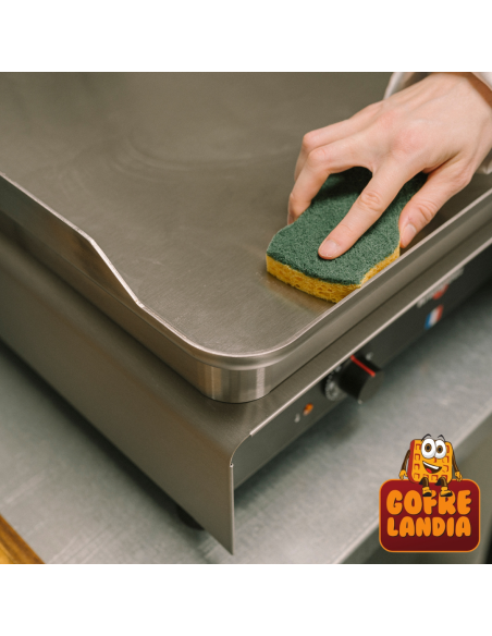 NUEVA Plancha eléctrica profesional , gama Confort de acero inoxidable, trifásica 20A - 5400 W, dos zonas de cocción.