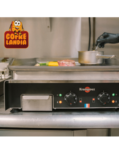 NUEVA Plancha eléctrica profesional , gama Confort de acero inoxidable, trifásica 20A - 5400 W, dos zonas de cocción.