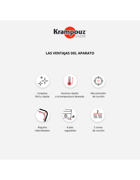 NUEVA Plancha eléctrica profesional , gama Confort de acero inoxidable, 5400 W, dos zonas de cocción.