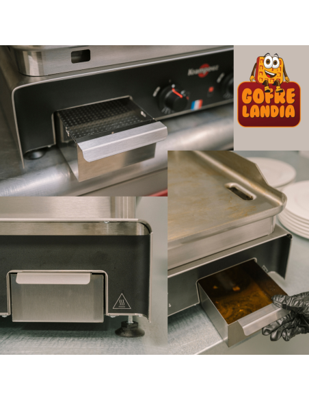 NUEVA Plancha eléctrica profesional , gama Confort de acero inoxidable, 5400 W, dos zonas de cocción.