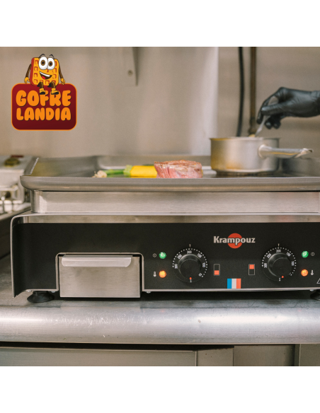 NUEVA Plancha eléctrica profesional , gama Confort de acero inoxidable, 5400 W, dos zonas de cocción.