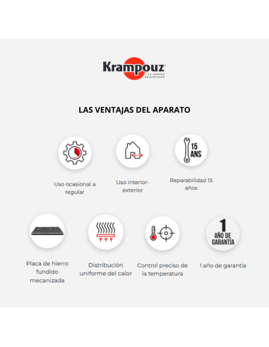 Crepera eléctrica ESMALTADA estándar Krampouz diámetro 40cm: precisión y durabilidad