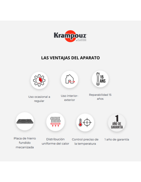 Crepera eléctrica ESMALTADA estándar Krampouz diámetro 40cm: precisión y durabilidad