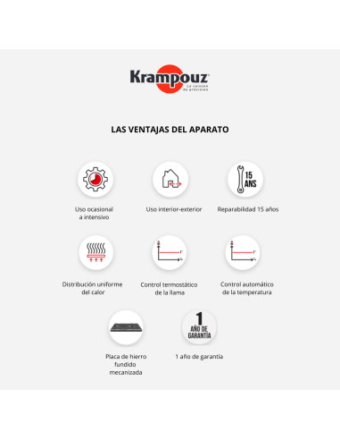Crepera Gas gama confort termostática  Krampouz - Precisión y Calidad para Hostelería