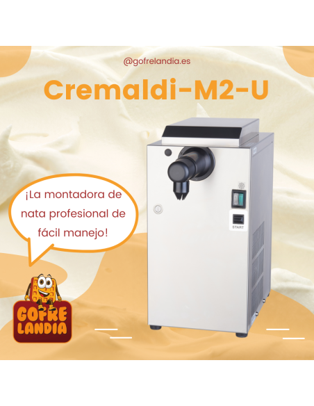 Montadora de nata profesional Cremaldi M2 U: nata aireada perfecta / fácil de usar, limpieza automática y capacidad 2 litros