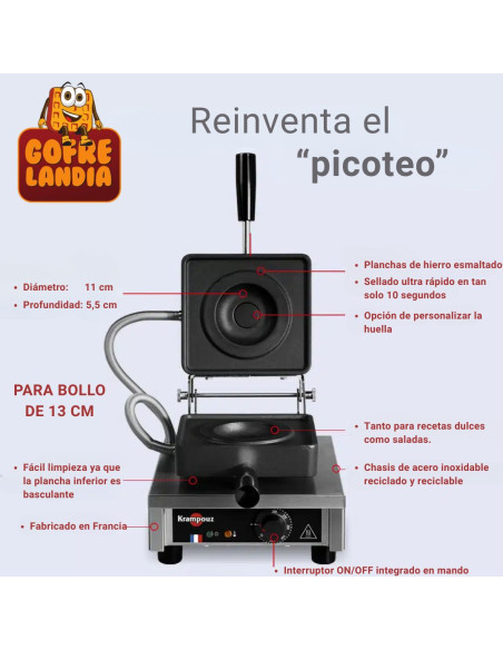 BIG K‑Presse Krampouz / Aparato profesional para sellar panes / Gofrelandia