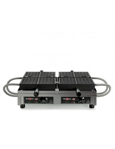 Gofrera doble para gofre Lieja 4x7. Apertura 180º WECAHB