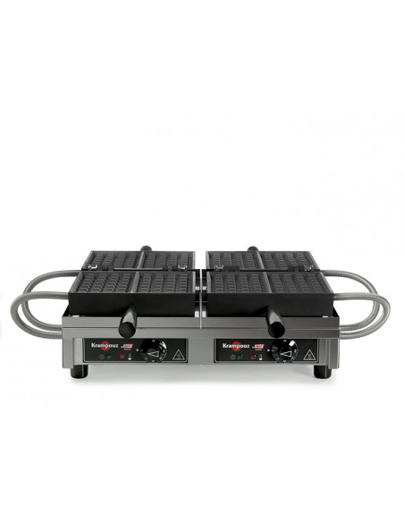 Gofrera doble para gofre Lieja 4x7. Apertura 180º WECAHB