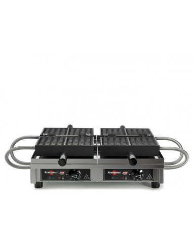 Gofrera doble Paty para gofre Lieja 4x6. Apertura 180º  WECAGB