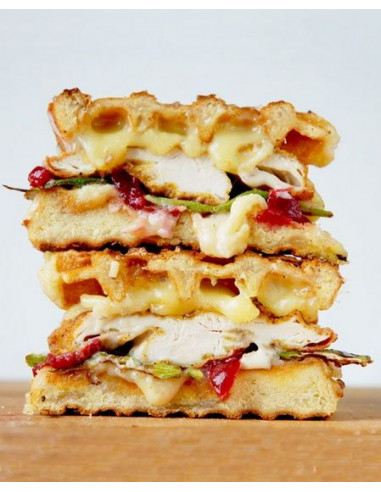 Gofrera doble para gofre Lieja 4x7. Apertura 180º WECAHB